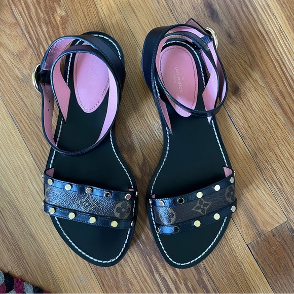 Authentic Louis Vuitton Passenger Flat Sandals - Black Size 40 - Picture 9 of 13